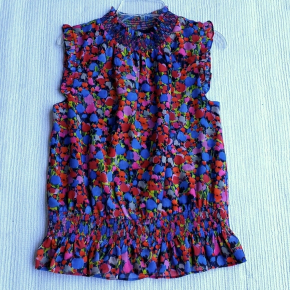 NWOT J Crew Smocked neck blouse Size 00
